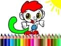 Lojë Back To School: Monkey Coloring