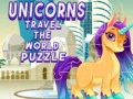Lojë Unicorns Travel The World Puzzle