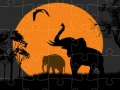 Lojë Elephant Silhouette Jigsaw