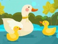 Lojë Mother Duck and Ducklings Jigsaw