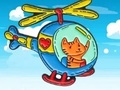 Lojë Coloring Book: Cat Driving Helicopter
