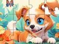 Lojë Jigsaw Puzzle: Dog And Garden