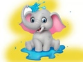 Lojë Coloring Book: Elephant Spraying Water
