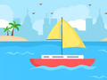 Lojë Coloring Book: Boat On Sea