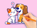 Lojë Coloring Book: Dog And Cat