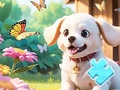 Lojë Jigsaw Puzzle: Dog In Garden
