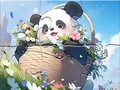 Lojë Jigsaw Puzzle: Blanket Panda