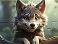 Lojë Jigsaw Puzzle: Smiling Wolf
