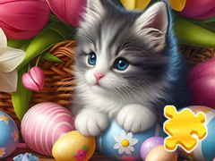 Lojë Jigsaw Puzzle: Easter Cat