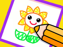 Lojë Toddler Drawing: Beautiful Flower