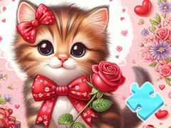 Lojë Jigsaw Puzzle: Bowknot Cat