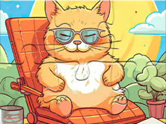 Lojë Jigsaw Puzzle: Enjoying Cat