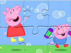 Lojë Jigsaw Puzzle: Peppa Pig Blow Bubbles