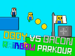 Lojë Obby vs Bacon Rainbow Parkour