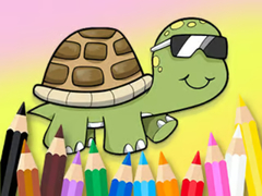 Lojë Coloring Book: Sunglasses Turtle