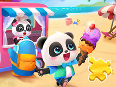 Lojë Jigsaw Puzzle: Baby Panda Ice Cream Car