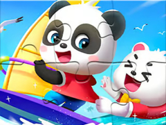 Lojë Jigsaw Puzzle: Baby Panda Sailing