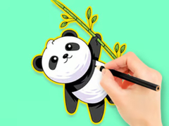 Lojë Coloring Book: Panda Eat Bamboo