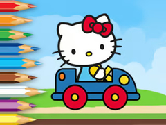 Lojë Coloring Book: Hello Kitty Driving Car