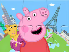 Lojë Jigsaw Puzzle: Peppa Travel Around