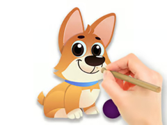 Lojë Coloring Book: Dog With Toy