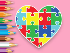 Lojë Coloring Book: Heart Jigsaw