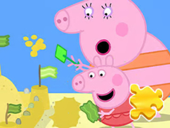 Lojë Jigsaw Puzzle: Peppa Pig Making Sand