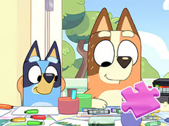 Lojë Jigsaw Puzzle: Bluey Family Coloring Day