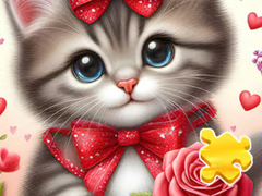 Lojë Jigsaw Puzzle: Rose Cat