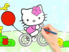 Lojë Coloring Book: Hello Kitty Cycling