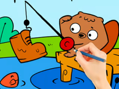 Lojë Coloring Book: Fishing Squirrel