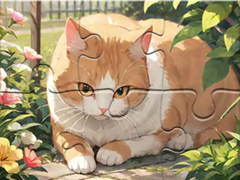 Lojë Jigsaw Puzzle: Cat Garden