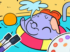 Lojë Coloring Book: Elephant Swim