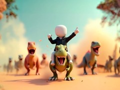 Lojë Stickman: Dinosaur arena