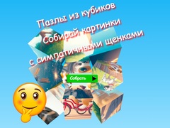 Lojë Jigsaw Cube Puzzles Collect Pictures with Cute Puppies