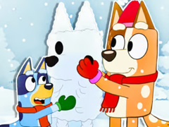 Lojë Jigsaw Puzzle: Bluey Christmas Snowman