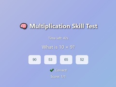 Lojë Multiplication Skill Test