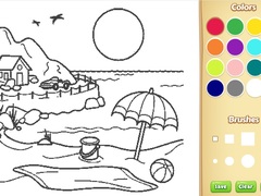 Lojë Beach Coloring Book For Kids