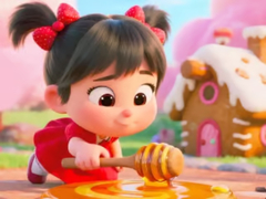 Lojë Jigsaw Puzzle: Honey Girl Candy House