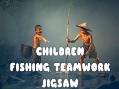 Lojë Children Fishing Teamwork Jigsaw
