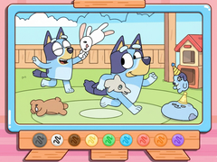 Lojë Coloring Book: Bluey & Bingo Chasing Play