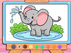 Lojë Coloring Book: Cute Baby Elephant