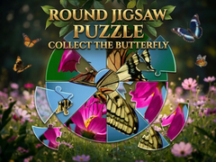 Lojë Round Jigsaw Puzzle - Collect the Butterfly
