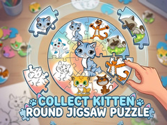 Lojë Round jigsaw Puzzle - Collect Kitten
