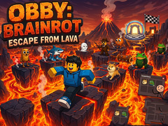 Lojë Obby: Brainrot escape from Lava