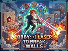 Lojë Obby: +1 Laser to Break Walls